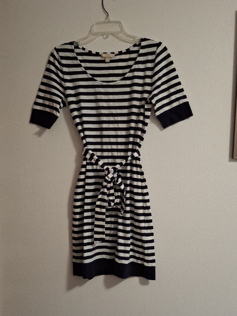 Banana Republic Factory Blue and White Striped Tie-Belt Knee Length Dress Size S